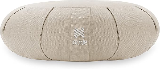 Zafu Meditation Cushion, 15" Round Buckwheat Yoga Pillow with Organic Cotton Cover