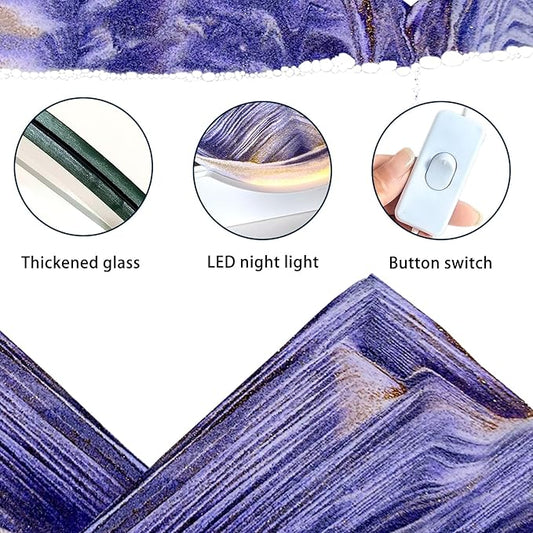 Aoderun 7" Moving Sand Art Liquid Motion with Light 3 Color Changing Moving Sand Art Picture Round Glass 3D Deep Sea Sand Art Sandscapes for Adult Relaxing Toys Desktop Home Office(Purple)