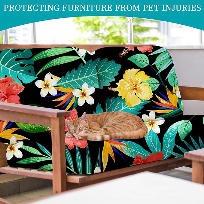 12 Pcs Stretch Patio Cushion Covers,Outdoor Couch Covers Replacement,Outdoor Couch & Sofa Slipcovers,for Patio Furniture Cushion Covers,Washable Reusable Furniture Protector (Floral,Cover Only)