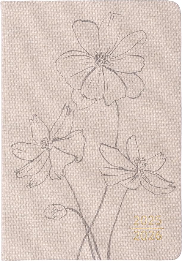 2025-2026 Eccolo 18 Month Linen Bound Planner, Monthly & Weekly Pages (5.25 x 7.75" - July 2025 - Dec 2026)