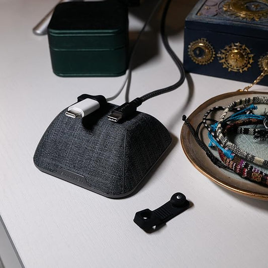 Smartish® Magnetic Cord Holder - Cable Wrangler Organizer with Magnet Clips for Charger Management on Desktop, Nightstand, or Side Table for All Cables, USB-C, Lightning Cables - Lightly Toasted Beige