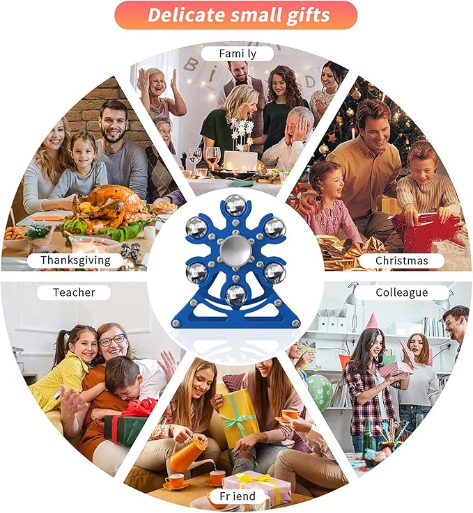 Desk-Fidget-Toys for Ferris-Wheels-Spinner: Metal Kinetic-Spinner 4mins, Cool-Gadgets for Kid Children Teen Adult EDC-Toy, ADHD Tools Cool-Stuff Stress Relief for Office Home School Christmas