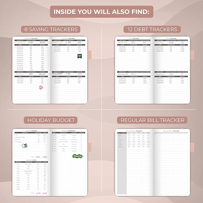 Clever Fox Budget Planner Pocket – Mini Expense Tracker Notebook. Monthly Budgeting Organizer, Finance Logbook & Accounts Book, Small (Rose Gold)