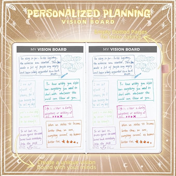 2025 Undated Academic Planner Hardcover (5.5x8.5") - Flexible Weekly & Monthly Organizer with Stickers, Productivity Journal for Students & Professionals(Rose Gold)
