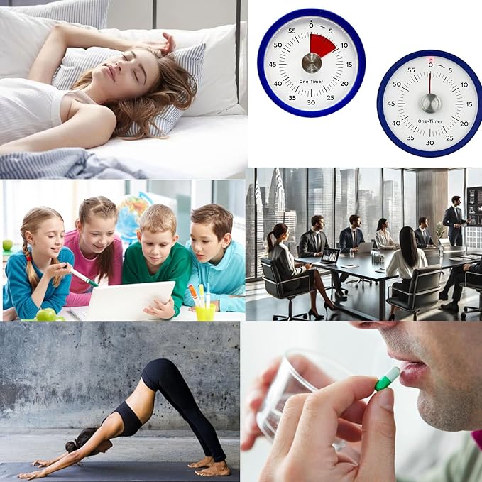 Kitchen Timer for Cooking, Visual Timer for Kids with Alarm & Silent Operation, Digital Timers for Classroom Teacher, 60-Minute Countdown Time Management Tool,Magnetic