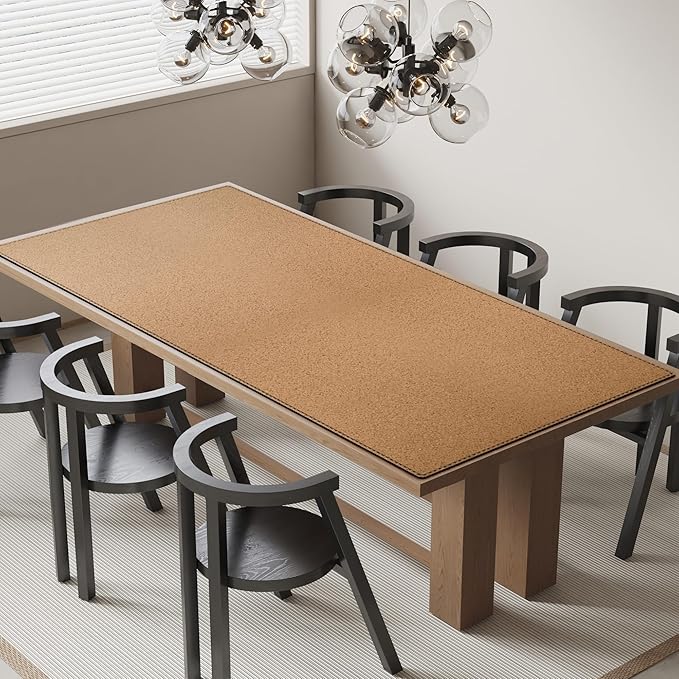 MAIDERN Leather Desk Mat Large XL, 74.8” x 35.4” Reversible Office Desk Pad Mat, Cork & Leather Large Mouse pad for Desk, Waterproof Computer Desk Mat for Gaming Home Office (Black)