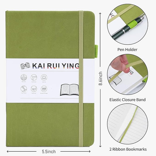 KaiRuiYing 3 Pack Lined Journal Notebooks for Work, 160 Pages, 5.5"x8.6", Hardcover, Colorful A5 Medium College Ruled, Journaling Notebooks for Notes-Taking, Fits for Office School Home