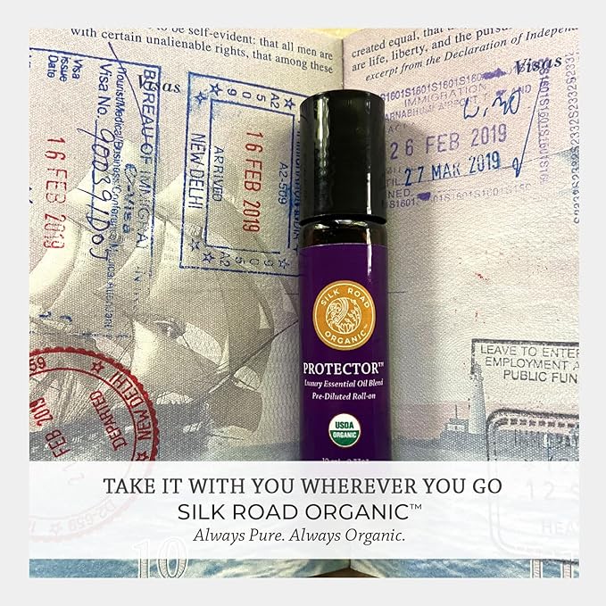 Silk Road Organic Protector Essential Oil Immunity Blend Roll On, Based on Thieves Oil Legend, 100% Pure USDA Certified Health Shield Aromatherapy - 10 ml Roller