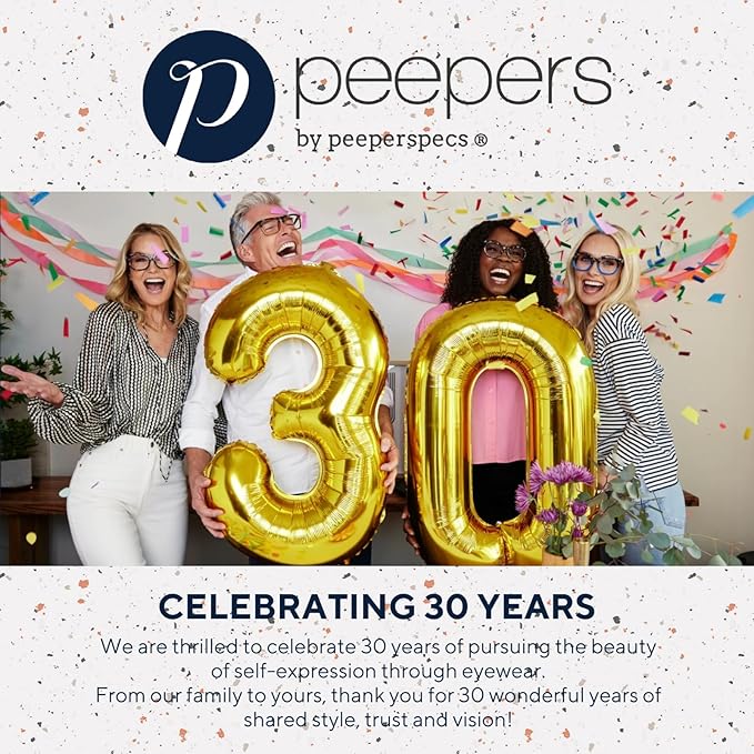 Peepers by PeeperSpecs Women's Oprah's Favorite Things Showbiz Square Blue Light Blocking Reading Glasses