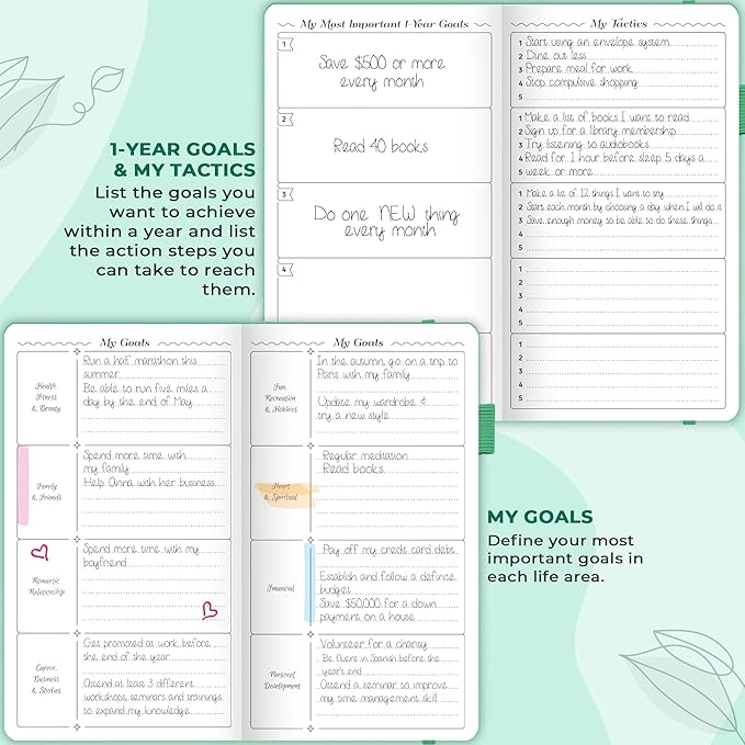 GoGirl Planner and Organizer for Women – Pocket Weekly Planner, Goals Journal & Agenda for Time Management & Productivity. Undated (Emerald)