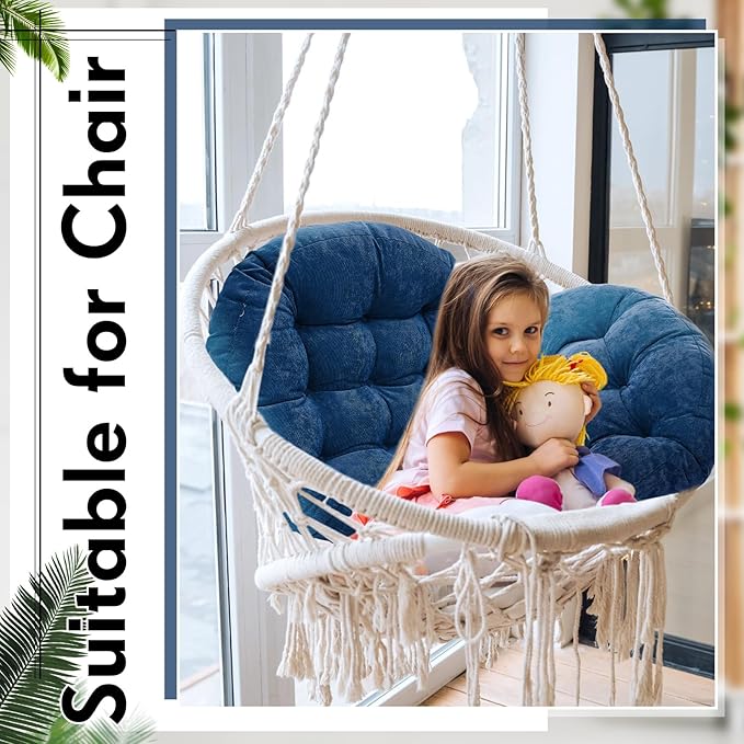 Jerify 4 Pcs Floor Pillow Cushions 22 x 22 Inch Round Square Large Meditation Floor Pillow for Classroom Adult Meditation Picnic Party Cushion for Seating Gift Christmas(Navy Blue,Round)