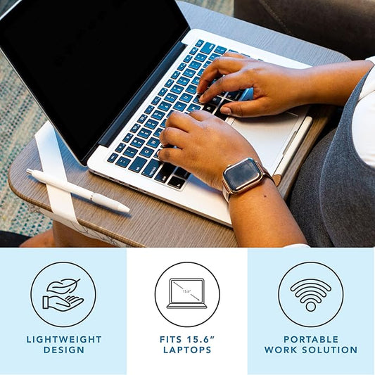 LAPGEAR Designer Lap Desk with Phone Holder and Device Ledge - Hummingbird Toile - Fits up to 15.6 Inch Laptops - Style No. 45413