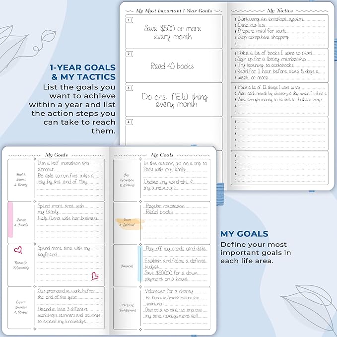 GoGirl Planner and Organizer for Women – Pocket Weekly Planner, Goals Journal & Agenda for Time Management & Productivity. Undated (Light Blue)