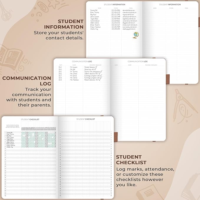 Clever Fox Teacher Planner – School Year Planner with Calendars & Lesson Plans – Book for Classroom & Homeschool Organization, A4 (Rose Gold)