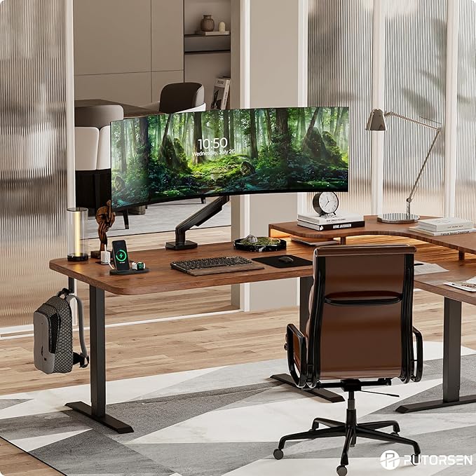 Heavy Duty Monitor-Arm for 17"-49" Ultrawide - Aluminum Full Motion Single Monitor Arm Desk Mount for Office & Gaming, Adjustable Gas Spring, Ergonomic, VESA 75/100 mm, Max Load 44lbs, Black