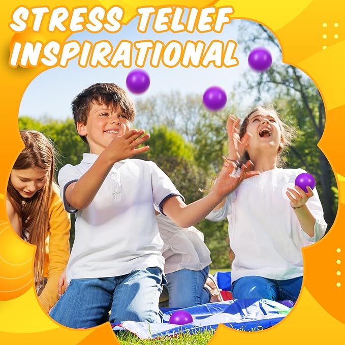 12 Pcs Purple Foam Stress Ball Squeeze Stress Relief Balls for Kids and Adults Hand Exercise Sensory Relief Toys for Anxiety ADHD Autism (Purple)