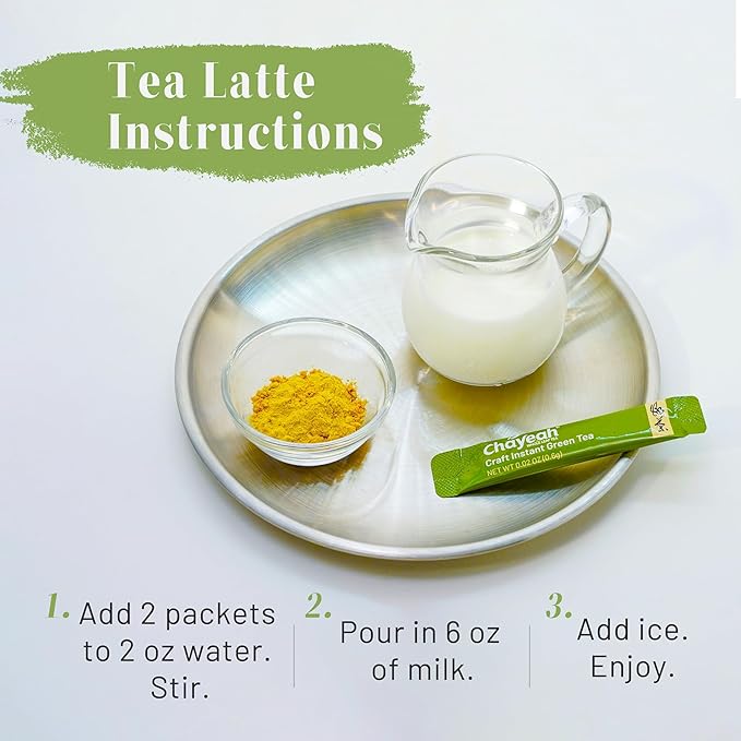 CHAYEAH, Craft Instant Green Tea, Quick Brew Tea Crystals, No Sugar, Natural Caffeine, Hot or Cold (25 Packets)