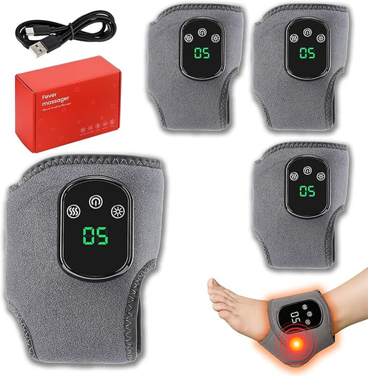 2026 Upgraded Rejuvacare Foot Massager, Foot Renew Triple Method Massager with 3 Vibration Modes & 5 Heat Levels, Ankle Massager for Circulation & Pain Relief, for Neuropathy (4PCS)