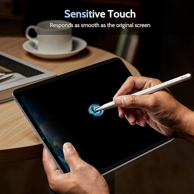 4 Way Magnetic Privacy Screen Protector for iPad Pro 12.9 Inch 2018 2020 2021 2022, Removable 360 Degree Spy Private Black Security Screen Filter, Easy Install Anti Blue Light Glare