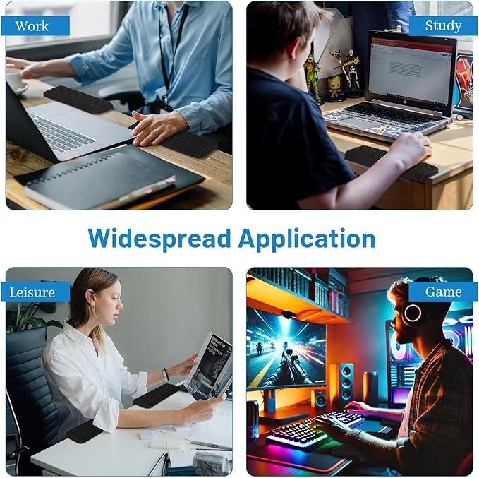 L-Shaped Desk Edge Cushion,2-Piece Keyboard Wrist Rest,Computer Ergonomic Elbow Pads for Long Hours of Work,Gaming,Studying