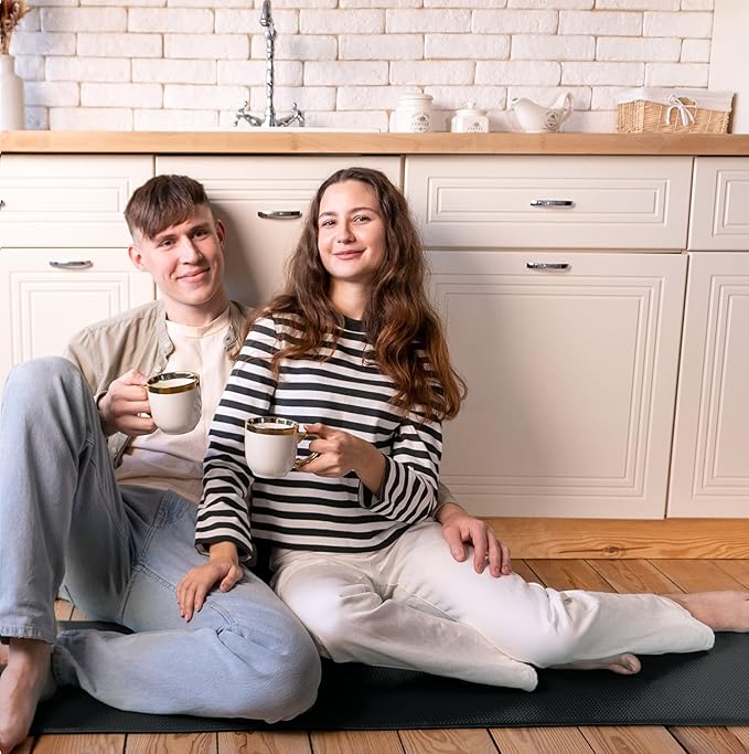 Anti-Fatigue Kitchen Mat – Memory Foam Cushioned Mats for Standing – Ultra Black, 18×30 in, 0.47 in Thick, Waterproof, Non-Slip – Homergy