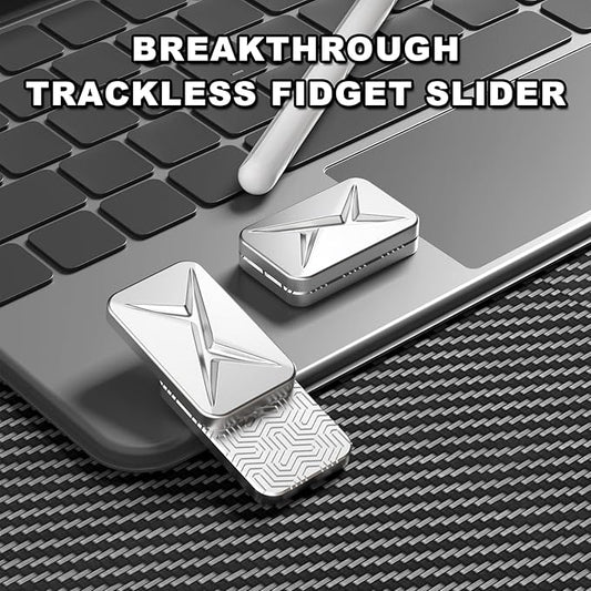 Breakthrough Fidget Slider, Trackless Fidget Slider for Fancy Play, EDC Fidget Toys Adults Sensory Toys Home Office Executive Desk Toys Gift for ADHD/ADD/Autism (Original Silver)