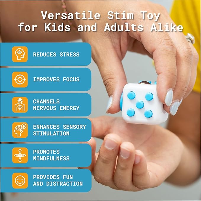 Antsy Labs The Original Fidget Cube, Stress Relief Desk Toy with 6 Sides, Gadget for Focus, Anxiety Relief, Sensory Processing Challenges, Fun Gift for Kids, Teens, and Adults, Pocket-Sized, Dice