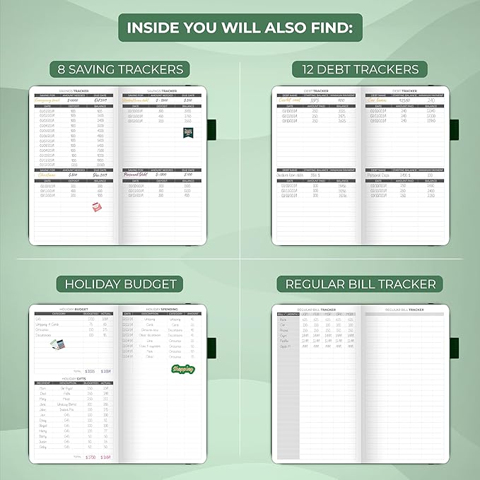 Clever Fox Budget Planner Pocket – Mini Expense Tracker Notebook. Monthly Budgeting Organizer, Finance Logbook & Accounts Book, Small (Dark Green)