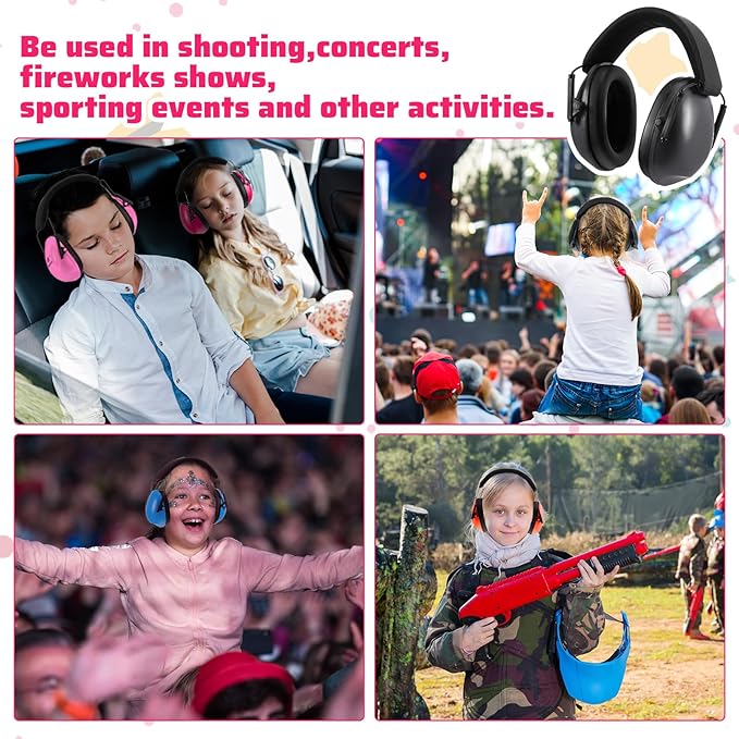 Amylove 36 Pcs Kids Ear Protection Noise Cancelling Headphones Noise Reduction Ear Muffs 27dB Hearing Protection (8 Colors)
