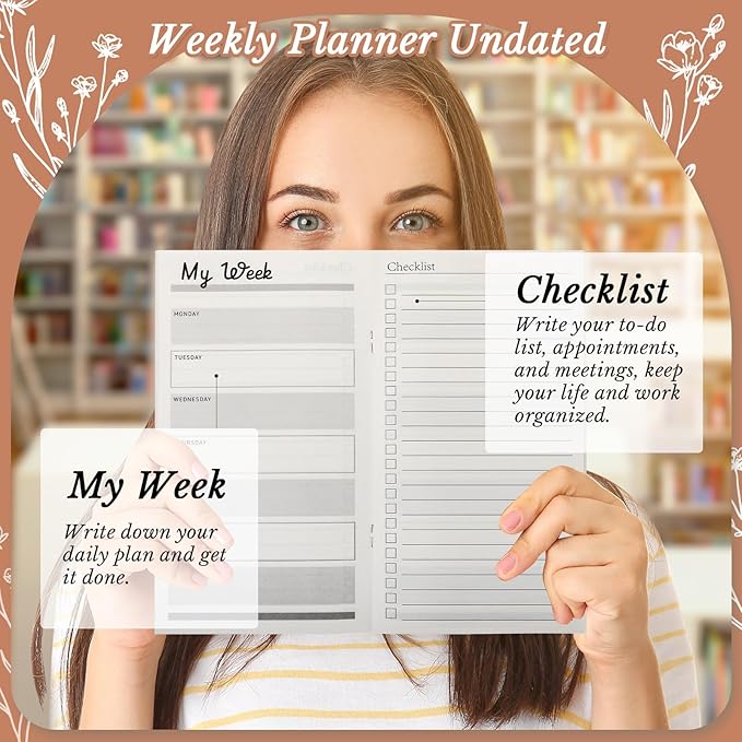 Qilery 30 Pcs Open House Gifts Bulk Habit Tracker Planner Bulk 2025 Pocket Calendars to Do List Weekly Goals Notepads for Employee Appreciation Housekeeping Teacher Welcome Gifts(Aesthetic Energetic)