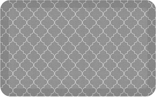 NewLife by GelPro Anti-Fatigue Designer Comfort Kitchen Floor Mat, 20x32”, Trellis Grey Resistant Surface with 3/4” Thick Ergo-Foam Core for Health and Wellness