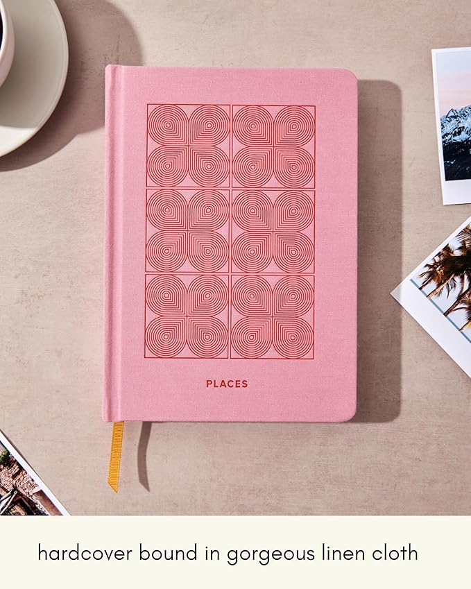 Kunitsa Co. Travel Journal - Guided Notebook for Travelers to Plan & Reflect on Vacations & Trips. Keepsake Travel Gift, Lavender Pink
