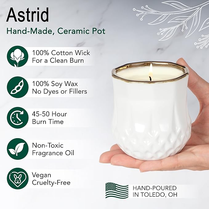 The Growing Candle, Lilac Scented Aromatherapy Candles, 9oz Pot, 100% Soy, Astrid