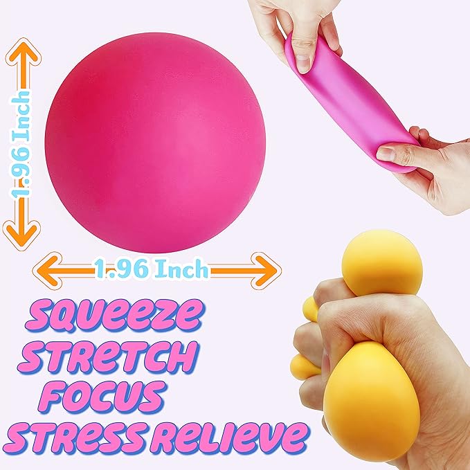 Squishy Stress Balls for Kids (4 Pack) Sensory Squeeze Ball Fidget Toys, Color Changing Dough Balls, Stress Relief Squish Balls, Colorful Stretch Ball Sensory Toys for Autism, Autistic Children