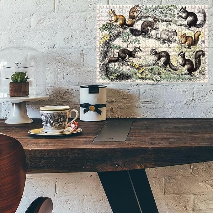 1000 Piece Squirrel Wooden Puzzle Adult Jigsaw for Bar & Pub, Challenging Stress Relief Game 29.5x19.7 Inch