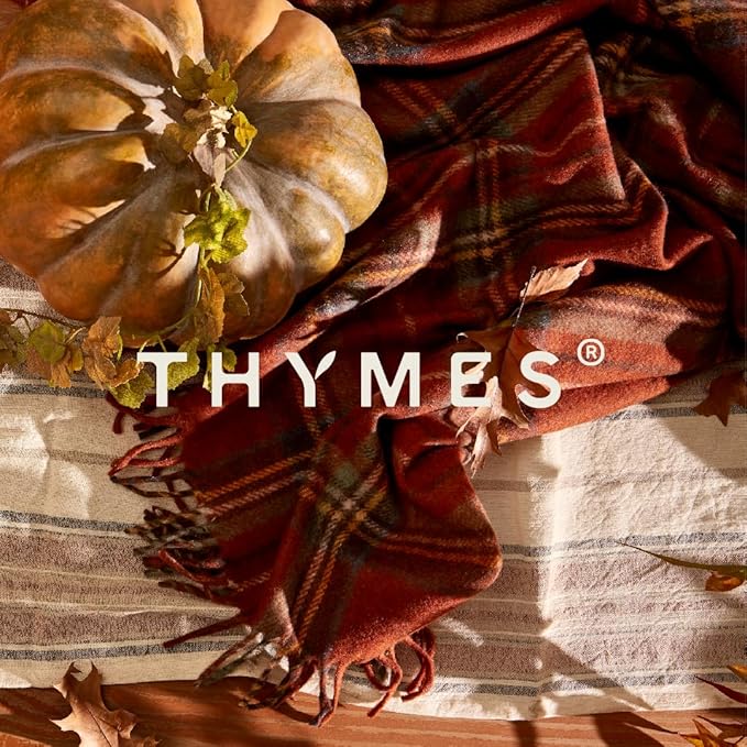 Thymes Petite Oil Reed Diffuser Set – Includes Reed Diffuser Sticks, Fragrance Oil, & Glass Bottle – Luxury Home Decor – Fall Decor – Fall Scents – Burnt Orange (Pumpkin Laurel, 4 fl oz)