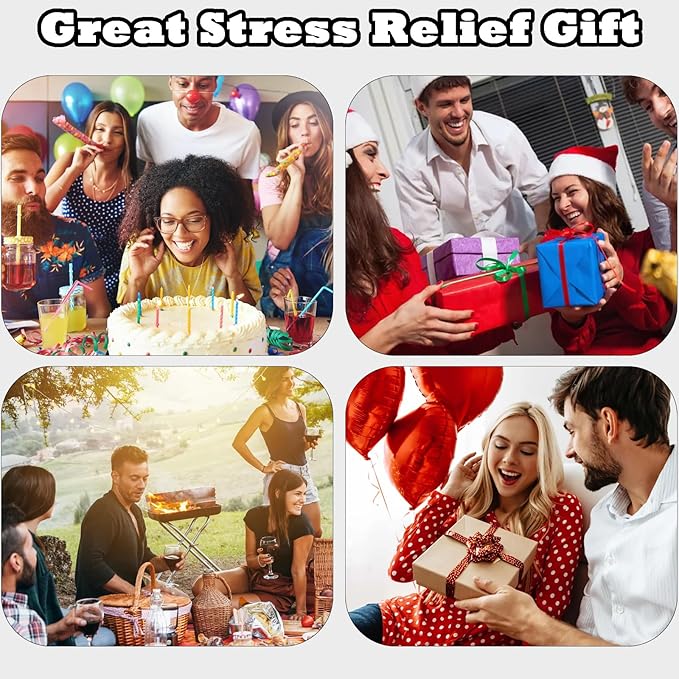 Keyboard Fidget Toy for Adults Keyboard Clicker with LED Light Keychain Fidget Stress Relief Sensory Toy