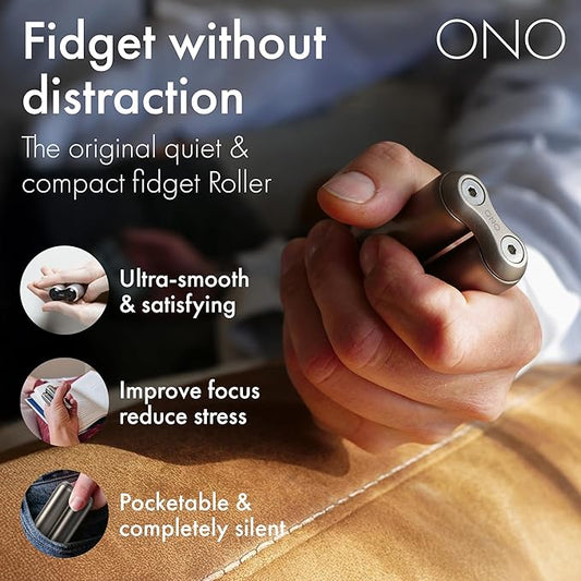 ONO Roller - Handheld Fidget Toy for Adults | Help Relieve Stress, Anxiety, Tension | Promotes Focus, Clarity | Compact, Portable Design | Full Size Titanium