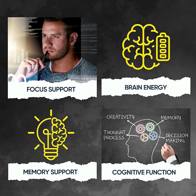 Focused Mind β Daily Brain Supplement for Memory and Focus Support | Nootropic for Concentration, Mental Clarity, and Brain Energy | Cognitive Supplement for Work, School, or Everyday Demands