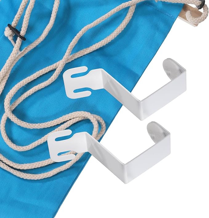 PATIKIL Foot Hammock Under Desk, Adjustable Foot Rest Sling with Hooks Portable Desk Footrest for Airplane Travel Home Office, Blue Style 1