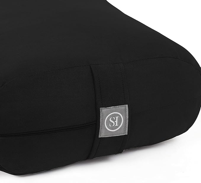 Meditation Cushion Bolster Pillow for Restorative Yoga β Supportive Cushion for Meditation, Pilates, and Relaxation β Filled with Buckwheat Hulls - Removable Cover