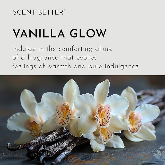 Scent Better Vanilla Glow Aroma Essential Oil Blend: an Aromatherapy Blend of Vanilla, Amber, and Sandalwood for Ultrasonic Diffusers & Nebulizers (2 Fl Oz, 60 mL)