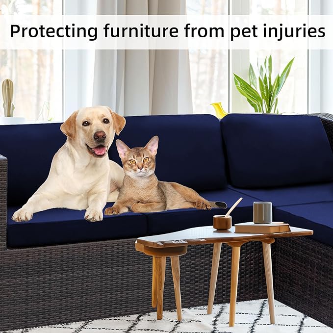 8Pcs Stretch Patio Cushion Covers,Outdoor Couch Covers Replacement,Outdoor Couch & Sofa Slipcovers,for Patio Furniture Cushion Covers,Washable Reusable urniture Protector (Navy Blue,Cover Only)