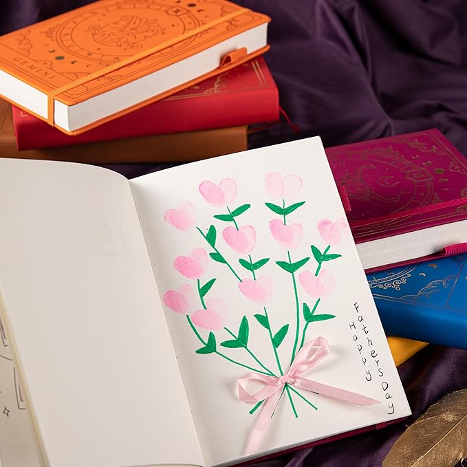 TIEFOSSI Constellations Dotted Journal Notebook-A5 Writing journals with 100gsm 400pages Paper, Hardcover Bullet Organizers Notebook for Women, Men, Teens (Gemini)