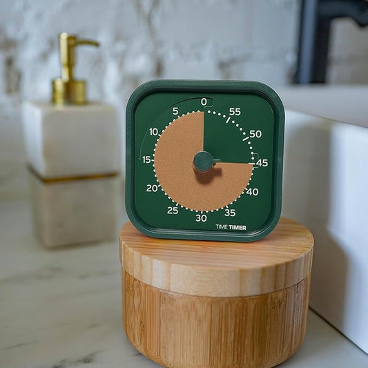 Time Timer MOD Home - Metallic Series - Individual Sized 60 Minute Visual Countdown Timer for ADHD, Adults, Students, and Pomodoro with Silent Operation (Metallic Forest)