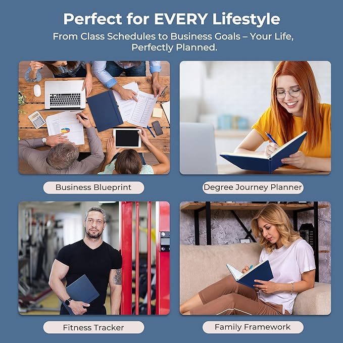 Weekly Monthly 2026 Planner (Jan.26-Dec.26),11.5"x8.5",12 Months Agenda Plan with Month Tabs & Pocket,Expenses/Note Pages, Appointment Book Calendar with Hardcover Vegan Leather Cover,Blue