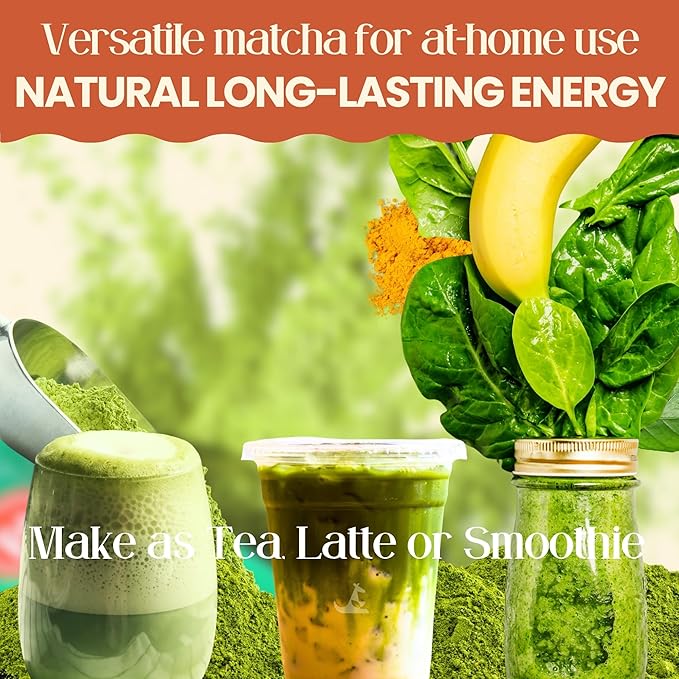 Spicy Ginger Shot with Matcha & Turmeric | Superfood Blend for Gut Health, Immune Support, Detox, Natural Energy & Metabolism | 50g, 25 Servings, 20mg Caffeine, Zero Calories | Miaroo Matcha