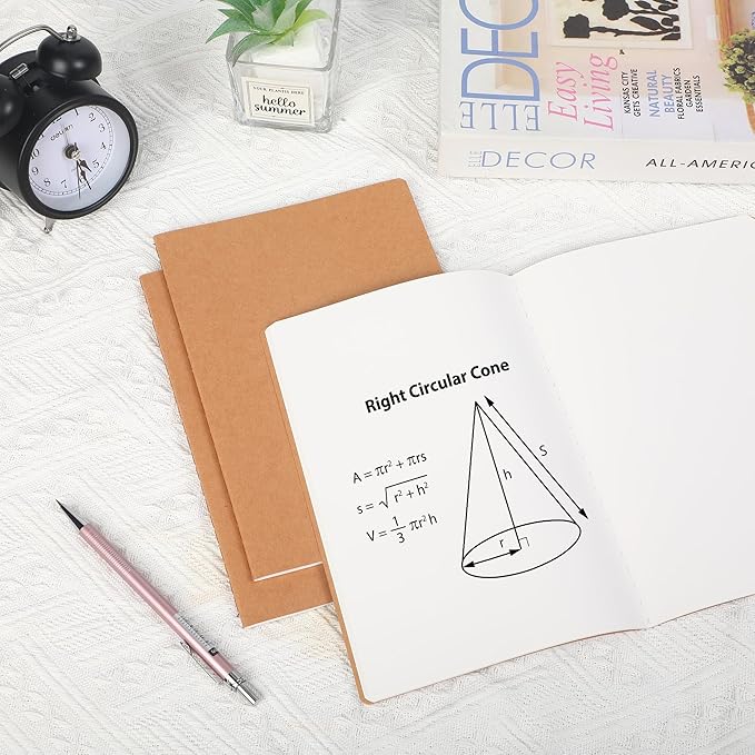 48 Pack Blank Kraft Notebooks, 8.3x5.5 Inches A5 Small Journals Bulk Blank Notebooks 80 Gsm Unlined with 60 Pages A5 Subject Notebooks Traveler Journal Set for Adult Students Back to School Supplies