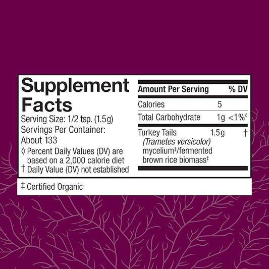 Host Defense Turkey Tail Mushroom Powder - Digestive Health & Immune Response Support Supplement - Mushroom Supplement for Gastrointestinal & Gut Microbiome Support - 7 oz (133 Servings)*
