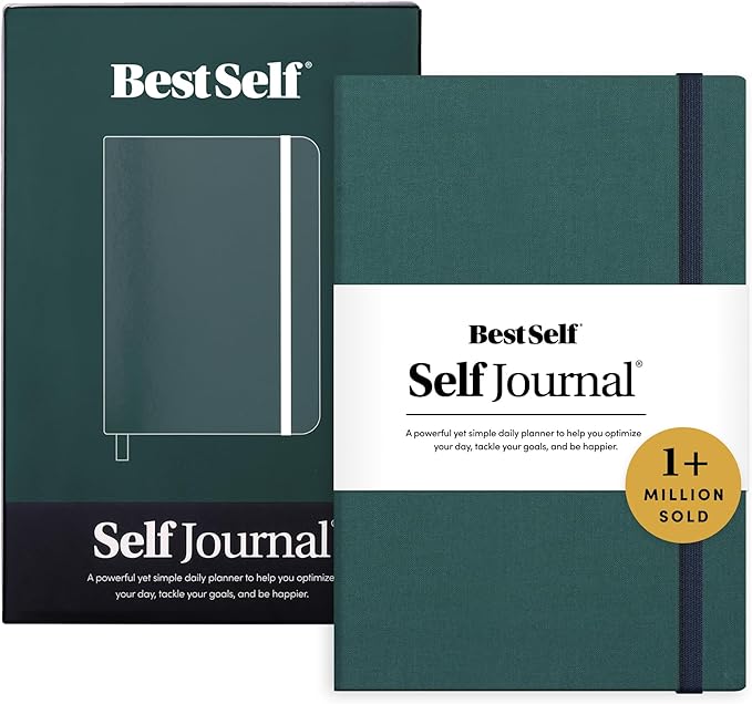 BestSelf 13-Week Self Journal & Goal Planner β Undated Daily ADHD-Friendly Journal for Men & Women | Productivity, Gratitude, Reflection & Habit Tracker | 2025 Life Organizer with Prompts, Forest Green